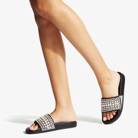 Jimmy Choo Shoes Jimmy Choo Womens Fitz Embellished Slide Sandals